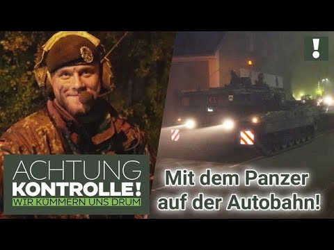 Leopard 2 Panzer nachts auf der AUTOBAHN! 😯 Kampfpanzer-Transport! | Achtung Kontrolle