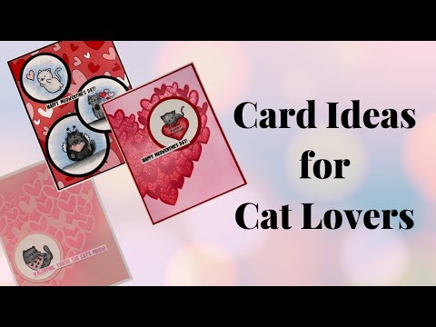 Card ideas for Cat Lovers using the Meowentine Stamp set from Pajama Crafter stamps