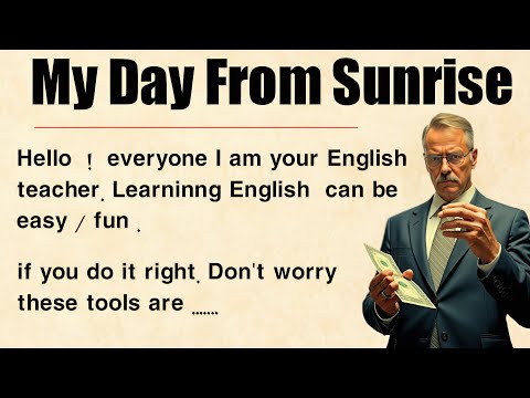 My Day From Sunrise || Graded Reader Level 2 🔥 || Improve Your English Fluency ☑️