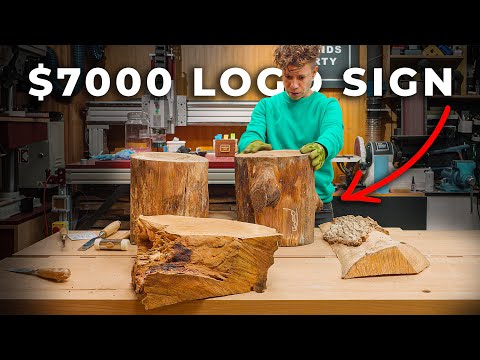 Logo Sign from Trash Wood and Logs