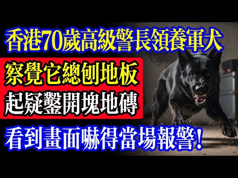 香港七十歲退休高級警長領養退役軍犬，察覺它總刨臥室地磚，他起疑鑿開後傻眼了！