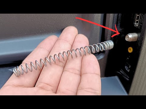 Just insert a spring into the TV and all the channels in the world will be unlocked! HDTV and UHF