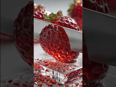 asmr glass strawberry cutting video #shorts #asmr