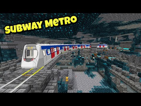 Realistic Subway Metro Train in Minecraft | MTR Transit railway mod