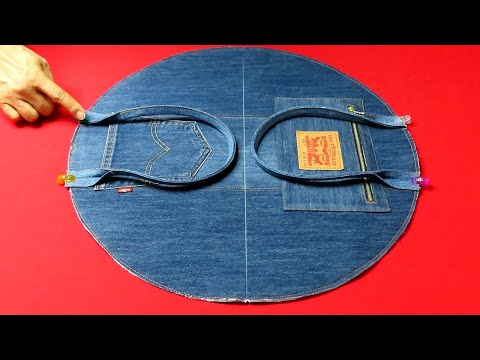 DIY안입는 청바지 절대 버리지 마세요! "명품백"이 됩니다!/"half moon" boston bag/made of old jeans