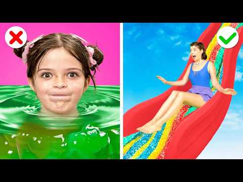 Sisters Build a Backyard Waterpark🏊‍♀️ || Building Ideas and Funny Relatable Situations