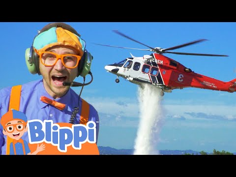 Blippi Explores a Firefighting Helicopter | Learning Vehicles For Kids | Educational Videos for Kids