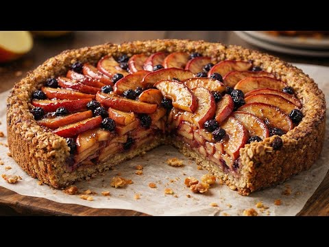 Nur Haferflocken und Äpfel! Gesunder Apfelkuchen ohne Mehl und Zucker!