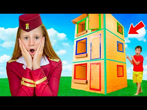 Nastya ve arkadaşları dev karton otelde