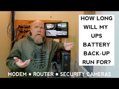 UPS Battery Backup time test on modem, wifi router, and security cameras.