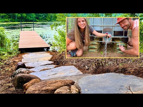 This got WAY out of hand... Dry Pour Pillars to Flagstone Stairs? | Off Grid Treehouse Build Ep. 35