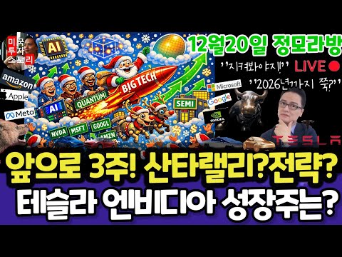 미국주식/앞으로 3주! 산타랠리? 최고전략/테슬라 엔비디아 구글 애플 아마존 메타 마이크로소프트 팔란티어 아이온큐 리게티 QBTS 삼성전자 MU 브로드컴 오라클 코어위브 SOXL