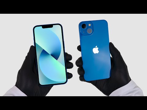 Apple iPhone 13 Blue Unboxing + Gameplay - ASMR