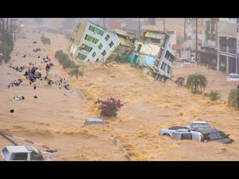 أخطر فيضانات قبل قليل في مدينة الرباط فيضانات تغرق شوارع الرباط وسلا شاهد لحظة هجوم الواد على ساكنة