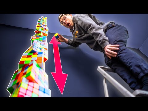 I Built The Biggest Rubik's Cube Tower