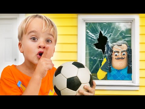 Kids are trying to make friends with a neighbor - funny videos for kids
