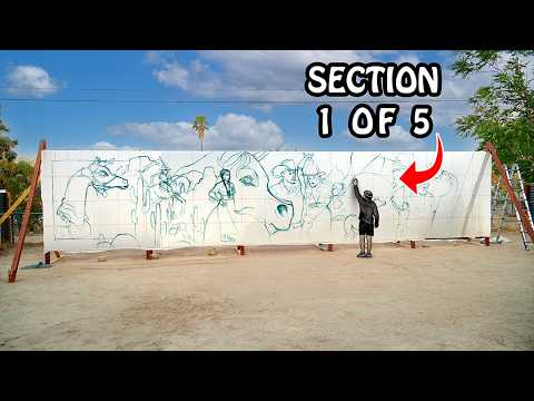 Spray Painting This 200ft Mural One Piece at a Time (In My Backyard!)
