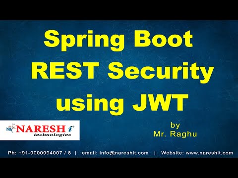 Spring Boot REST Security using JWT | 23rd August  by Mr. Raghu Sir