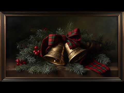 Ralph Lauren Inspired Christmas Bells TV Art | Moody Gold Frame Holiday Screensaver @99for1TVart 