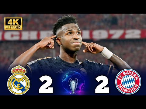 Highlights - Real Madrid (2-2) bayern Munich ➾🔥 Champions League [2024] ⚡🏅● Vinicius shines ❤️¦ 4k ✨