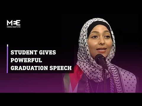 Palestinian student gives powerful graduation speech