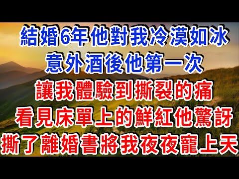 結婚6年他對我冷漠如冰， 意外酒後他第一次讓我體驗到撕裂的痛，看見床單上的鮮紅他驚訝，撕了離婚書將她夜夜寵上天！#雅婷講故事#情感故事#春日故事會#幸福敲門#先婚後愛#霸道總裁