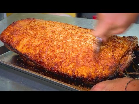桃園秒殺港式黃金脆皮燒肉-台灣美食│Crispy Roast Pork Belly -Taiwanese Food