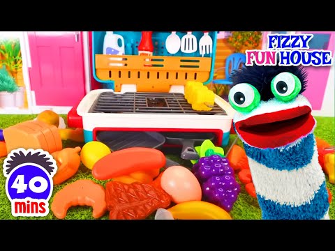 Fizzy Cooks Pretend Food For BBQ, Thanksgiving And Breakfast | Fun Compilation For Kids