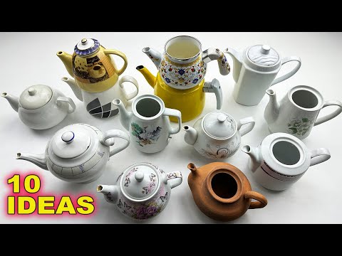 10 super recycling ideas wit hold, broken, lid lost teapots!