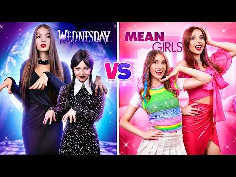 Meisjesachtige moeder vs Gemene moeder! Wednesday vs Enid – Wie is beter?