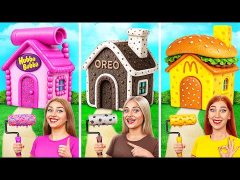 One Colored House Sweets vs Chocolate vs Fast Food | Funny Moments by Super Hyper DO