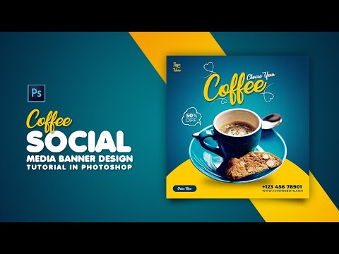 How to Design Coffee Social Media Banner | Adobe Photoshop Tutorial | Speed Art | Grafix Mentor