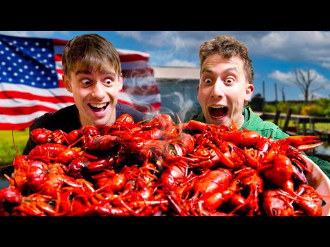 Two Brits try Louisiana Crawfish Boil for the first time!