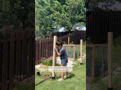 The garden fence DIY continues…we tried some genius ways to twist and bend the posts to our will 😅