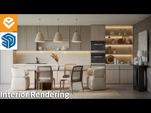 Enscape 4.8 For SketchUp | 071 Realistic Lighting Interior Dining Area Rendering