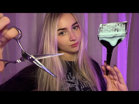 ASMR Haircut and Dye (I fry your hair off) Fast and Chaotic