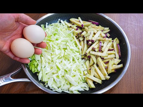 Cabbage, Eggplant with eggs is better than meat! Simple and so Delicious breakfast! Cabbage recipes