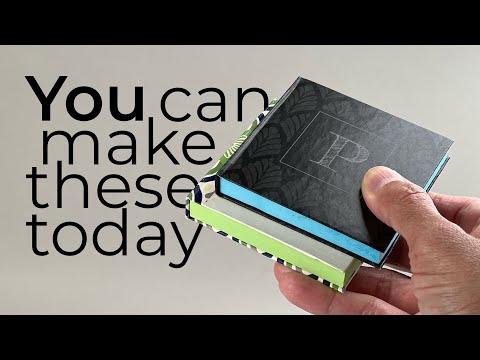 Make a Mini Hardcover Sticky Note Book Tutorial (Free Jig Template)