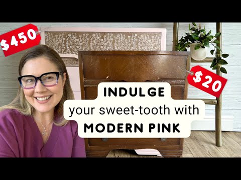 MODERN PINK | Dark And Dated Dresser Refreshed With Tonal PINK Technique | INDULGE Your SWEET-TOOTH!