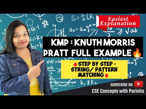 KMP algorithm for string matching DAA in Hindi | Knuth-Morris-Pratt | Solved Example ADA | substring