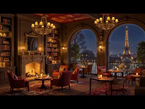 Warm Jazz Instrumental Music at Paris Winter Coffee Shop Ambience⛄Jazz Relaxing Music for Work,Study