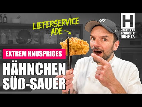 Extrem knuspriges Hähnchen süß-sauer mit Bratreis