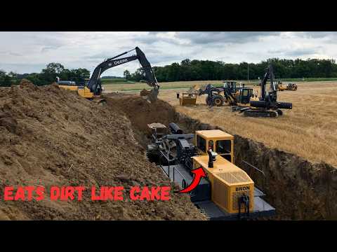 Moving Mountains To Put Pipe 14 Feet Deep!