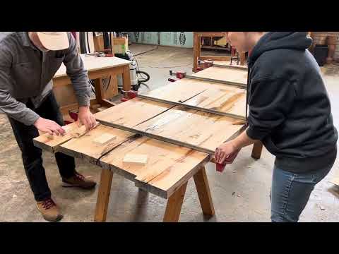 Milling a 200 year old beam into planks for a farm table