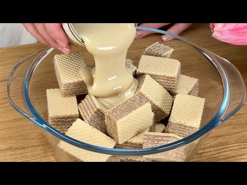 Cake in 1 minute! Only condensed milk and waffles!