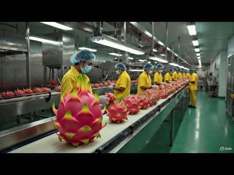 Inside a Modern Dragon Fruit Factory: From Raw Fruit to Premium Purée Production (Full Process)