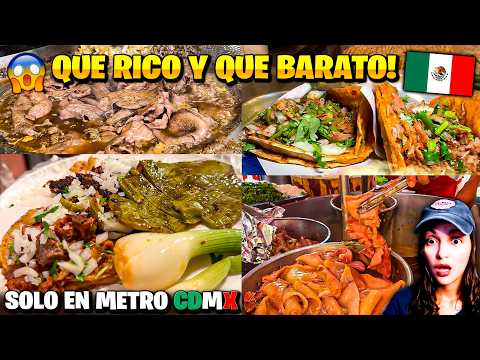 🇻🇪 VENEZOLANA REACCIONA a los 5 MEJORES TACOS y MÁS BARATOS del metro en CIUDAD de MÉXICO 😱