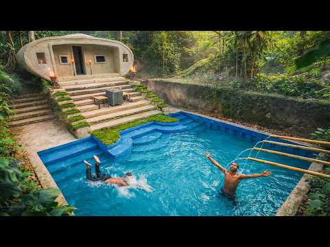 My Summer Holiday 180 Days Building $1M Jungle Villa House with Underground Swimming Pool Park