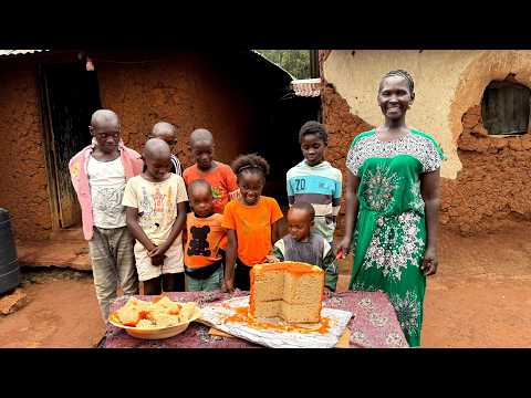 🌾 African Village Mum Bakes a Giant Cake for Celebration | No Oven Needed! 🎂