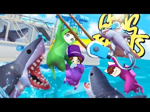 Wir KÄMPFEN gegen HAIE!! | Gang Beasts mit Fufu, Zombey und Osaft